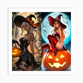 Halloween Witches 2 Art Print