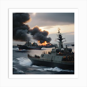 Naval Warfare - Ships at Sea 17 Art Print