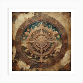 Aztec Calendar Art Print