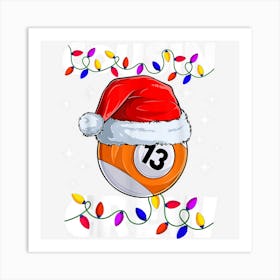 Billiard 13 Ball Play Pool Cousin Crew Christmas Lights Art Print