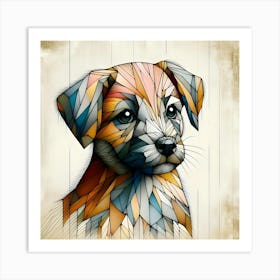 Geometric Dog 4 Art Print