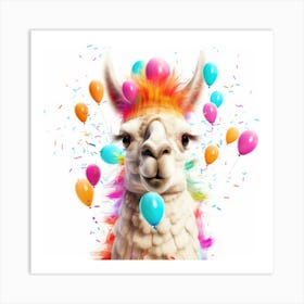 Birthday Llama 2 Art Print