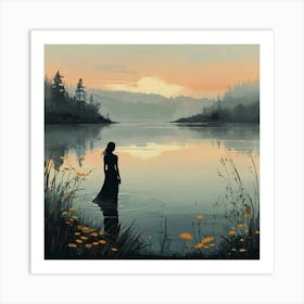 Sunset By The Lake 1 Art Print