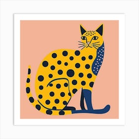 Yellow Cheetah Square 3 Art Print