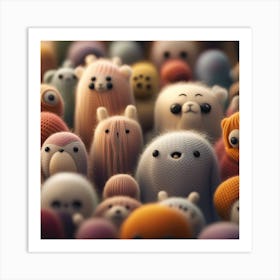 Group Of Knitted Animals Art Print