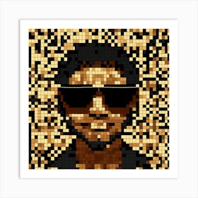 Pixel Art Of A Black Off White Sunglass From The F (1) Art Print