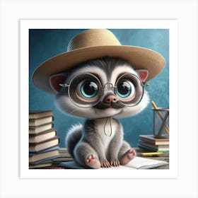 Lemur In Glasses Art Print