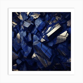 Blue Crystals Art Print