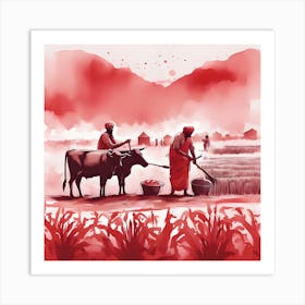 Agrarian Life In India Art Print