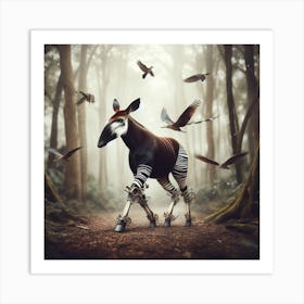 Zebra In The Woods Art Print