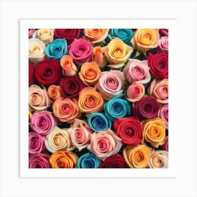 Colorful Roses Background 1 Art Print