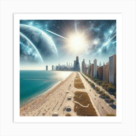 Apocalypse Chicago - Futuristic Art Art Print