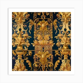 Gold Ornate Panel Art Print