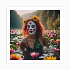 Clown In The Water Art Print