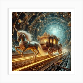 Unicorn In A Tunnel Art Print