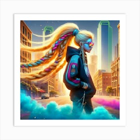 Girl With Long Hair 1 Art Print