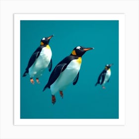 Penguins In Flight Art Print