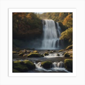 Waterfall - Waterfall Stock Videos & Royalty-Free Footage 6 Art Print