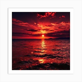 Sunset Over The Ocean 132 Art Print