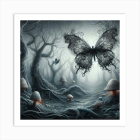 Butterfly In The Forest 25 Art Print