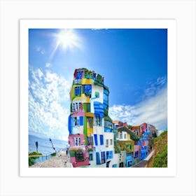 Colorful Houses By The Sea Art Print