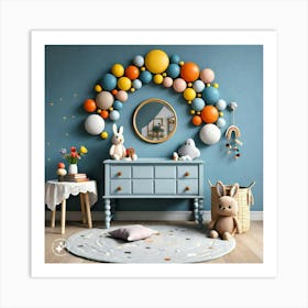 Kid'S Room With Balloons Art Print