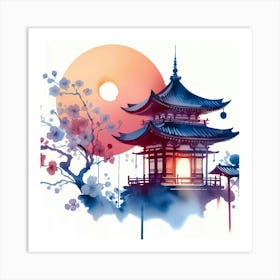 Asian Pagoda 2 Art Print