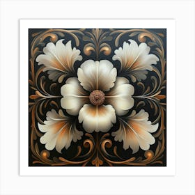 Ornate Floral Pattern Art Art Print