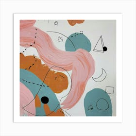 A Wall Art Piece With Abstract Drawings Póster