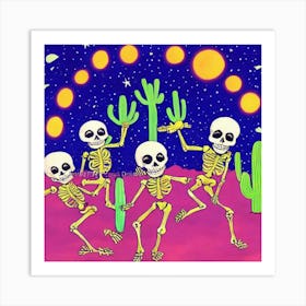 Skeletons In The Desert Art Print