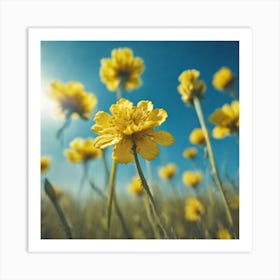 Yellow Flowers In The Field 1 Art Print