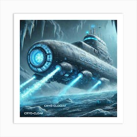 A Futuristic Sci Fi Depiction Of Glacior Submarine Art Print