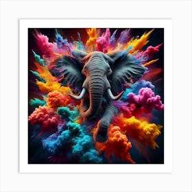 Colorful Elephant Art Print