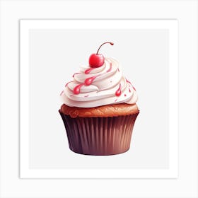 Cupcake With Cherry 22 Art Print