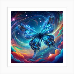 Blue Butterfly Art Art Print