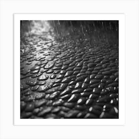 Raindrops On The Pavement 1 Art Print