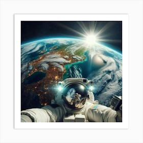 Astronaut In Space Art Print