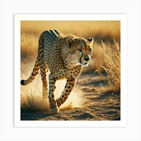 Cheetah Running Art Print