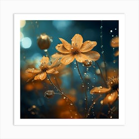 Flowers In The Rain 1 Art Print