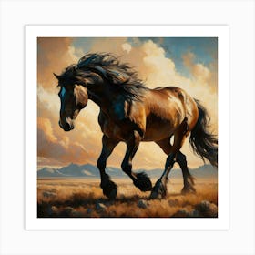 Horse Running Art Print