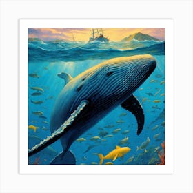 Whale In The Ocean Art Print