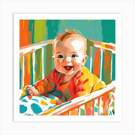 Baby In Crib Art Print