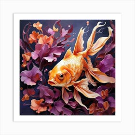 Goldfish With Purple Tones Art Print 1 Art Print