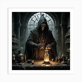 Skeleton In A Laboratory Art Print