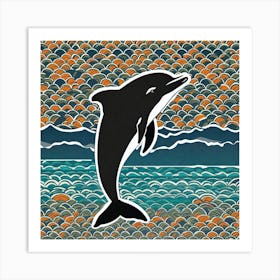 Dolphin In The Ocean 5 Art Print