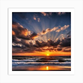 Sunset At The Beach 113 Art Print