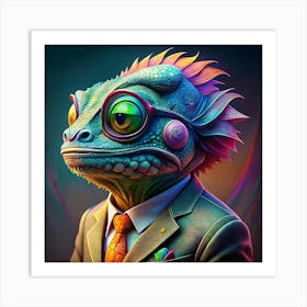 Chameleon In A Suit Art Print