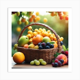 Nature's Palette: Colorful Fruit Collection Art Print