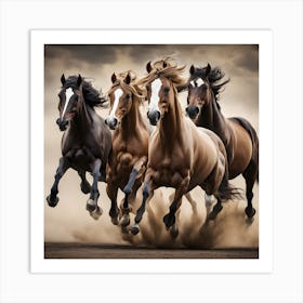 Horses Running Art Print