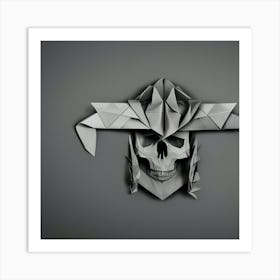 Origami Skull Art Print